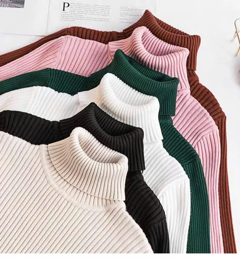 ThermaFit Luxe™ - Soft Stretch Breathable Ribbed Knit Turtleneck Sweater