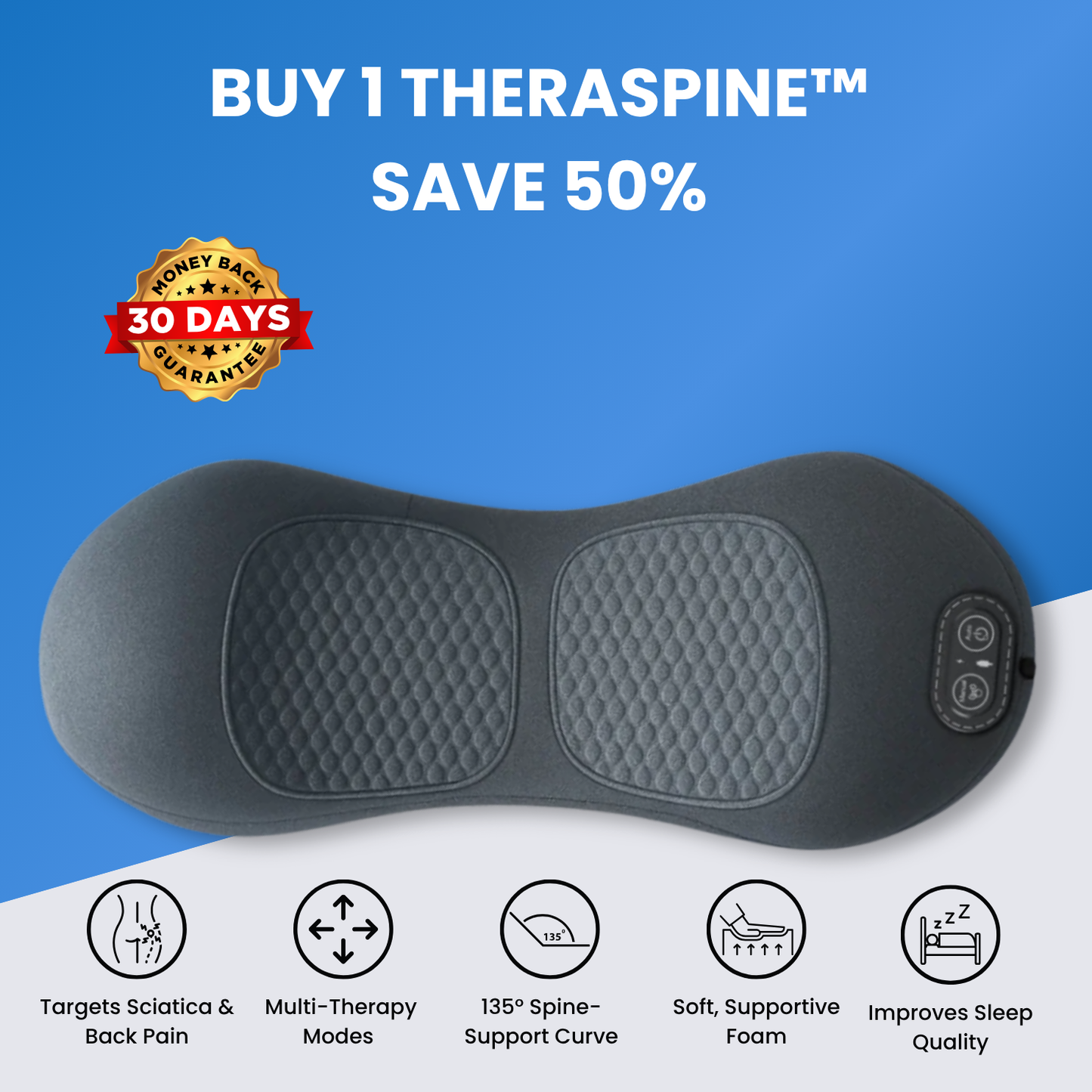 TheraSpine™ Triple Fusion Pillow for Back Pain Relief