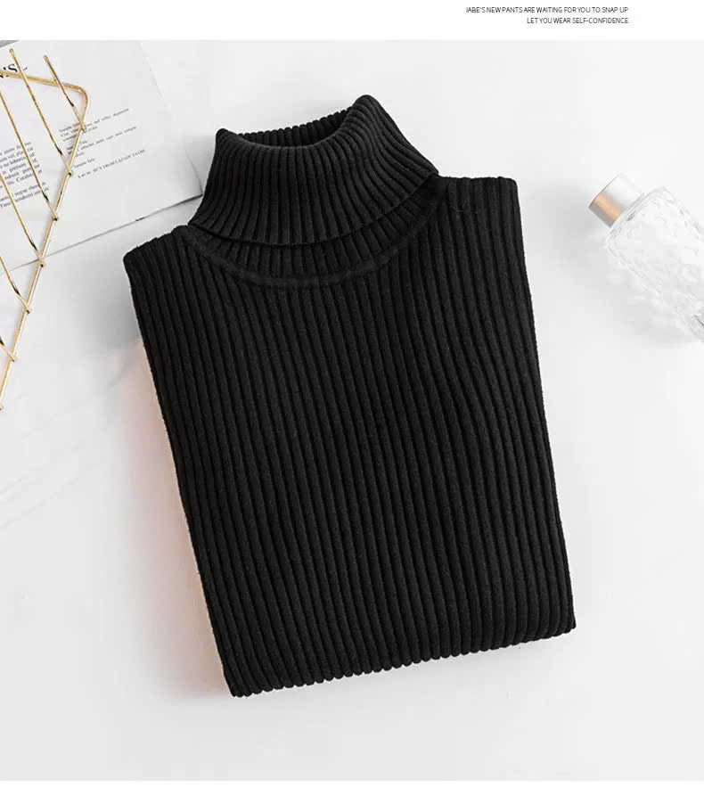 ThermaFit Luxe™ - Soft Stretch Breathable Ribbed Knit Turtleneck Sweater