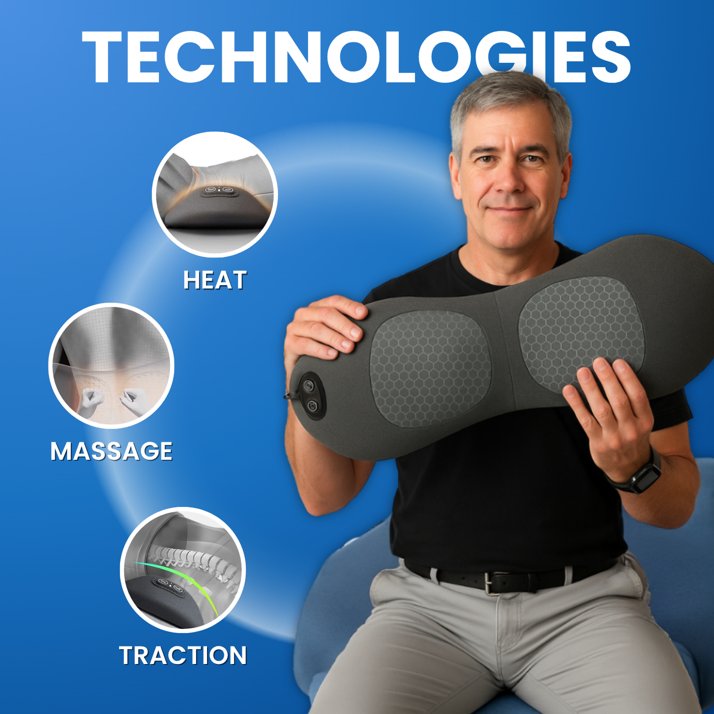 TheraSpine™ Triple Fusion Pillow for Back Pain Relief