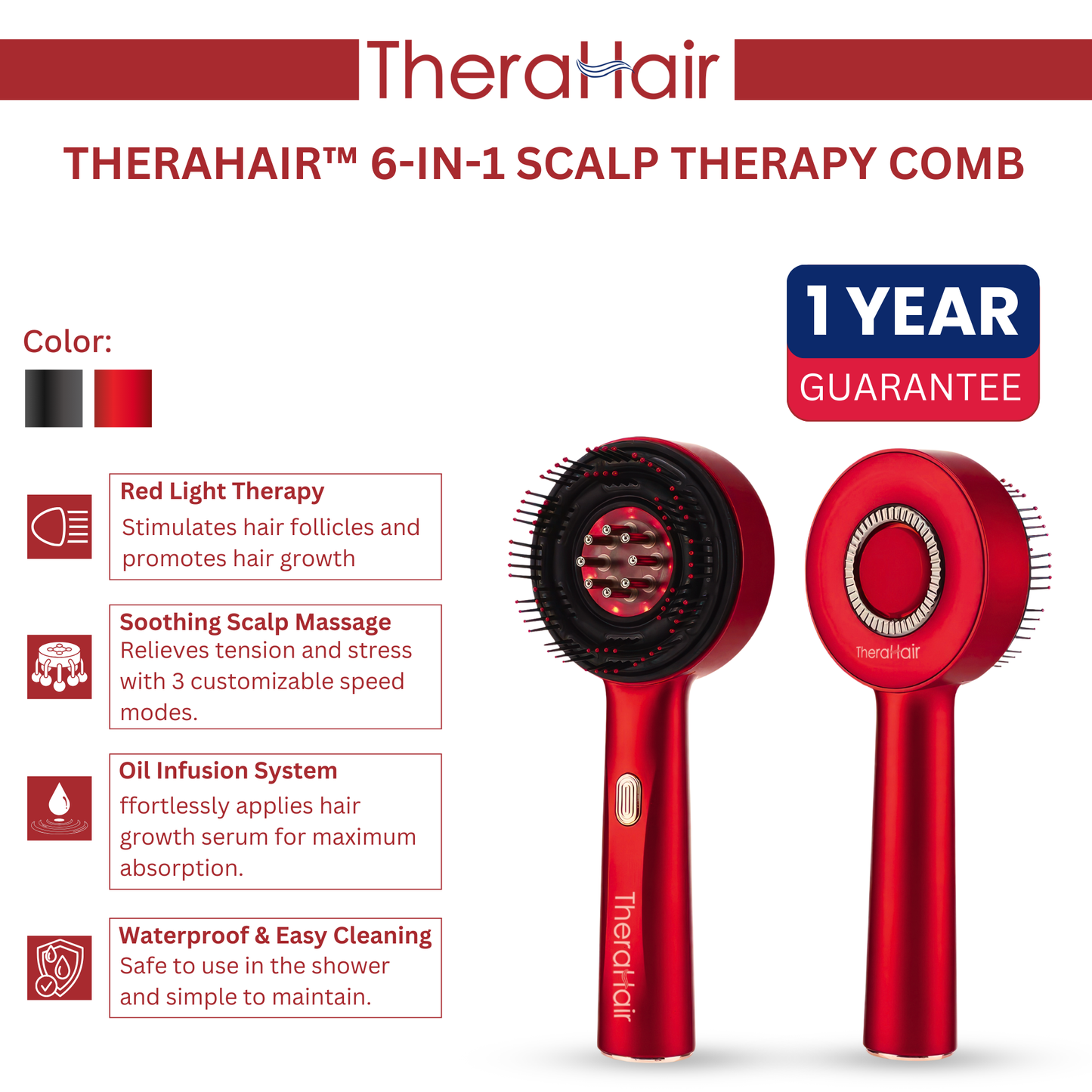 TheraHair™ Scalp Therapy Comb – Red Light, Massage & Serum Infuser (🎉FREE SHIPPING ONLY TODAY🚚)