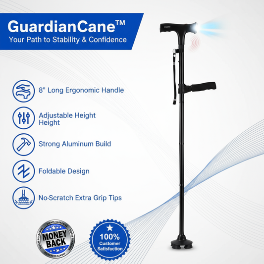 GuardianCane™ All-In-One Safety Cane with Light & Alarm