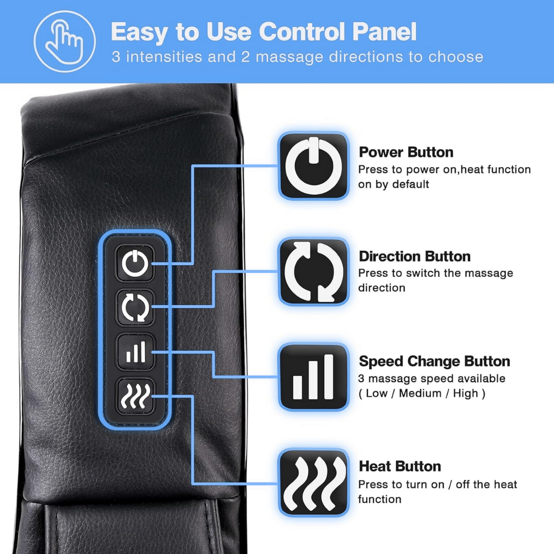 TheraKnead™ Dual-Action Shiatsu Massager for Neck & Back Pain Relief