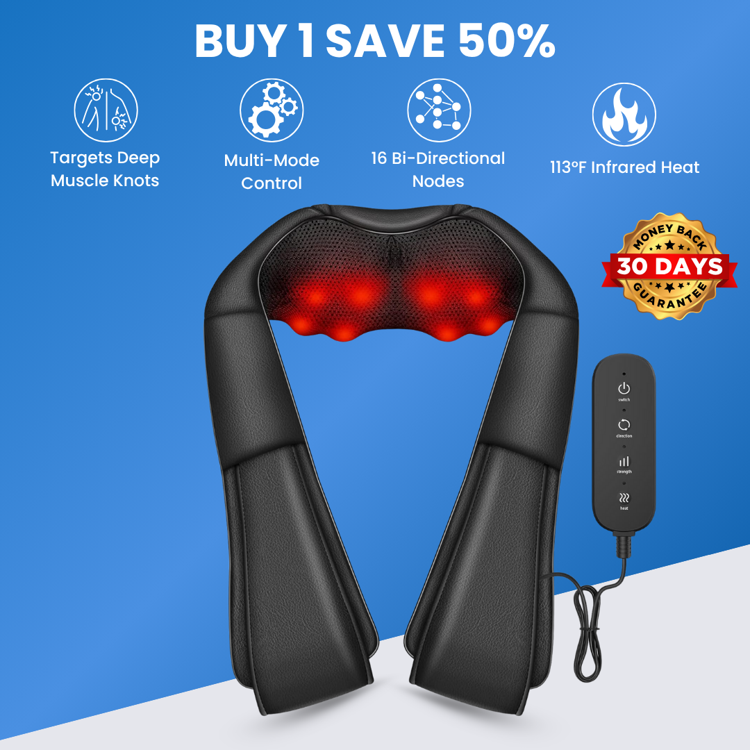 TheraKnead™ Dual-Action Shiatsu Massager for Neck & Back Pain Relief