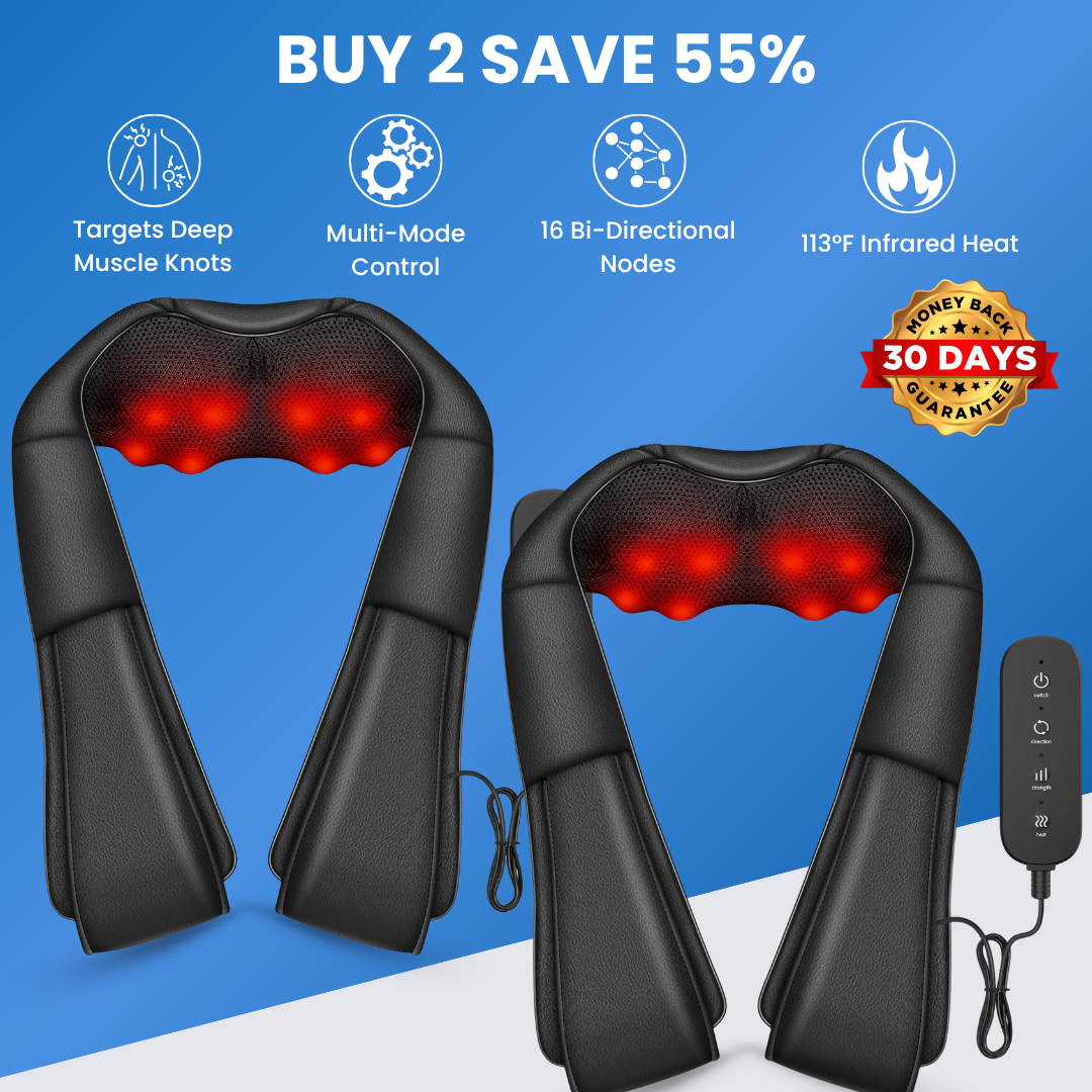 TheraKnead™ Dual-Action Shiatsu Massager for Neck & Back Pain Relief