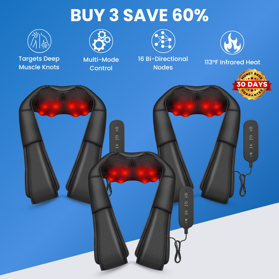 TheraKnead™ Dual-Action Shiatsu Massager for Neck & Back Pain Relief