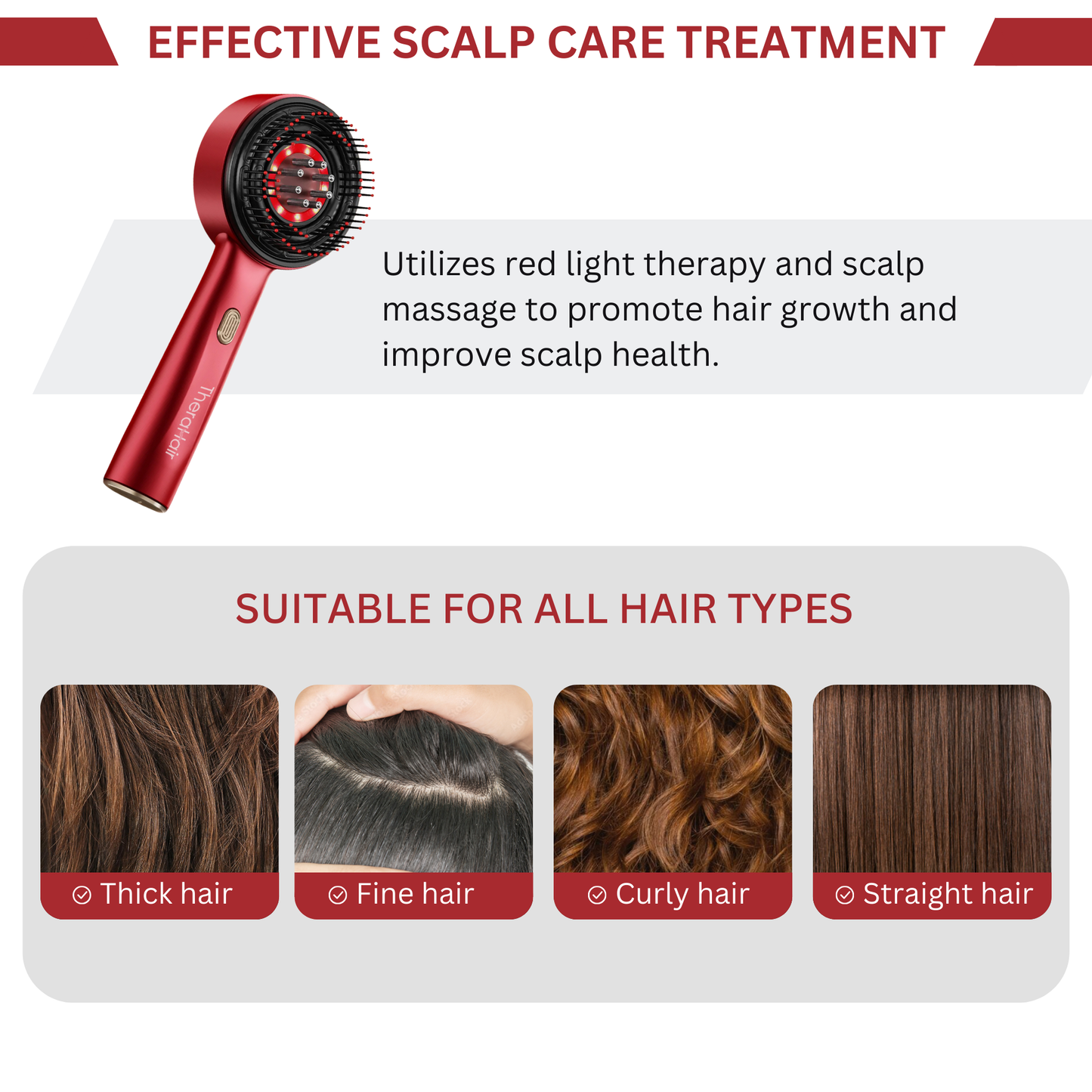 TheraHair™ 6-in-1 Scalp Therapy Comb – Red Light, Massage & Serum Infuser