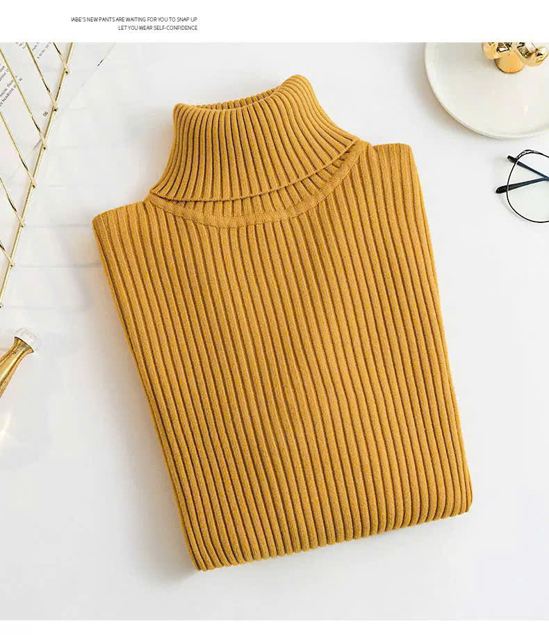 ThermaFit Luxe™ - Soft Stretch Breathable Ribbed Knit Turtleneck Sweater