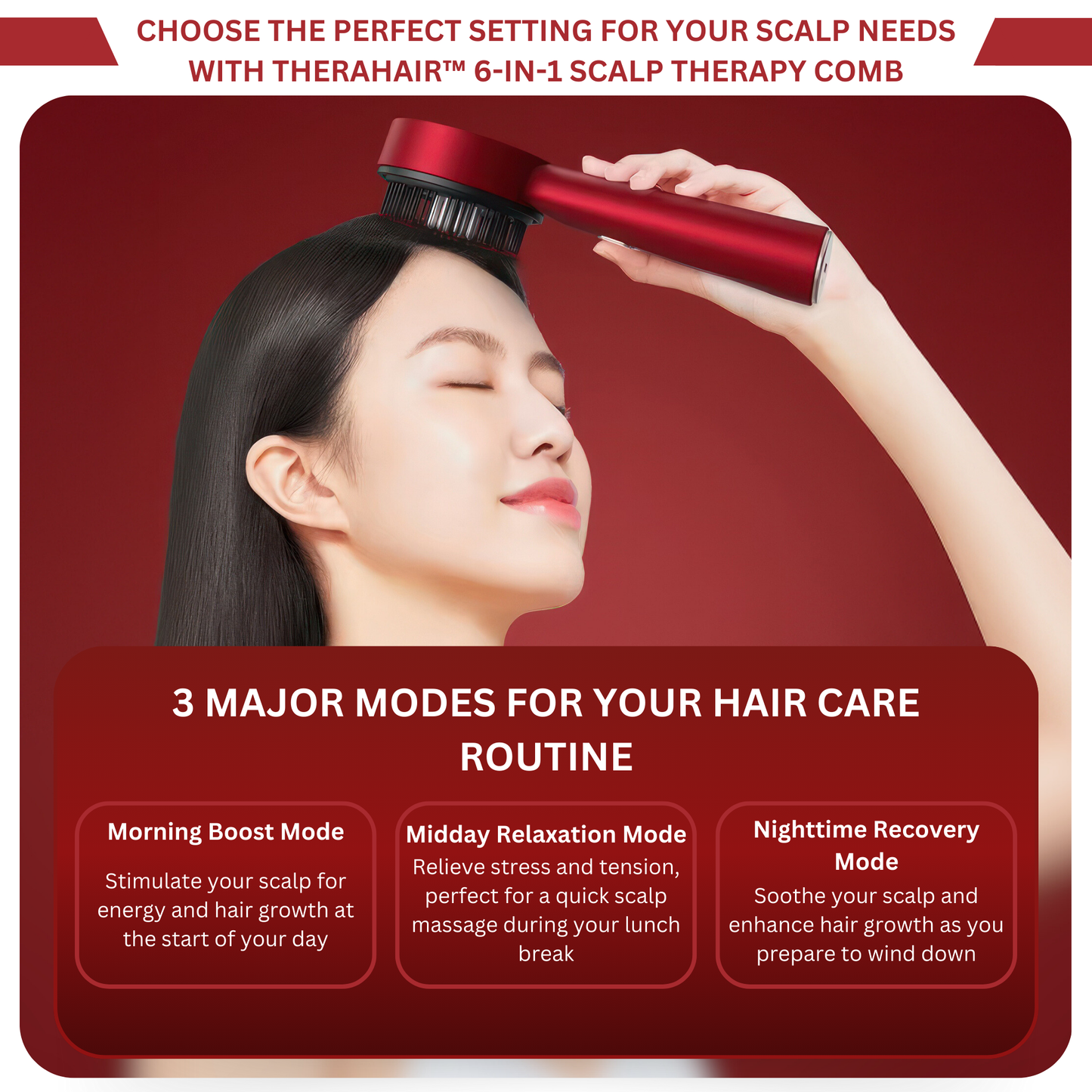 TheraHair™ 6-in-1 Scalp Therapy Comb – Red Light, Massage & Serum Infuser