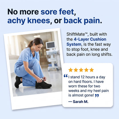 ShiftMate™ - 12-Hour Shift Shoes for All-Day Foot, Knee & Back Pain Relief