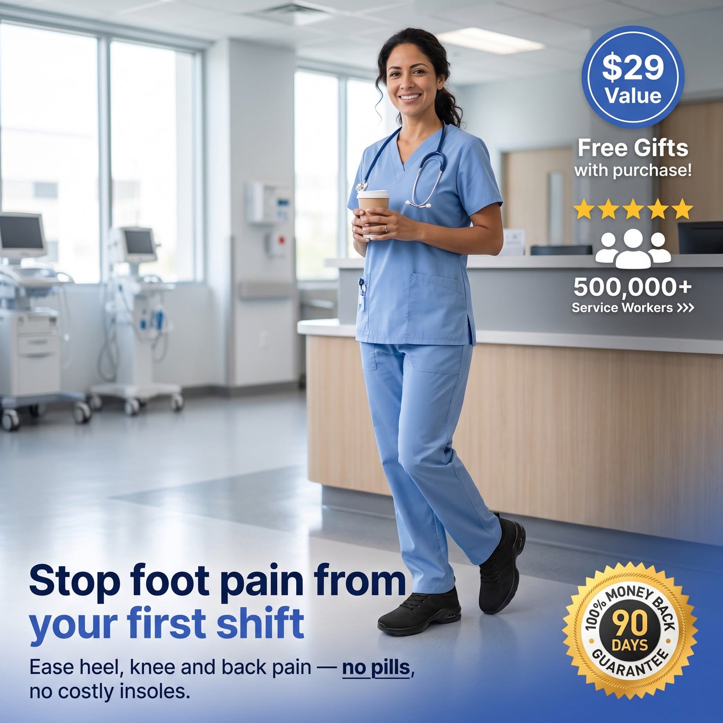 ShiftMate™ - 12-Hour Shift Shoes for All-Day Foot, Knee & Back Pain Relief