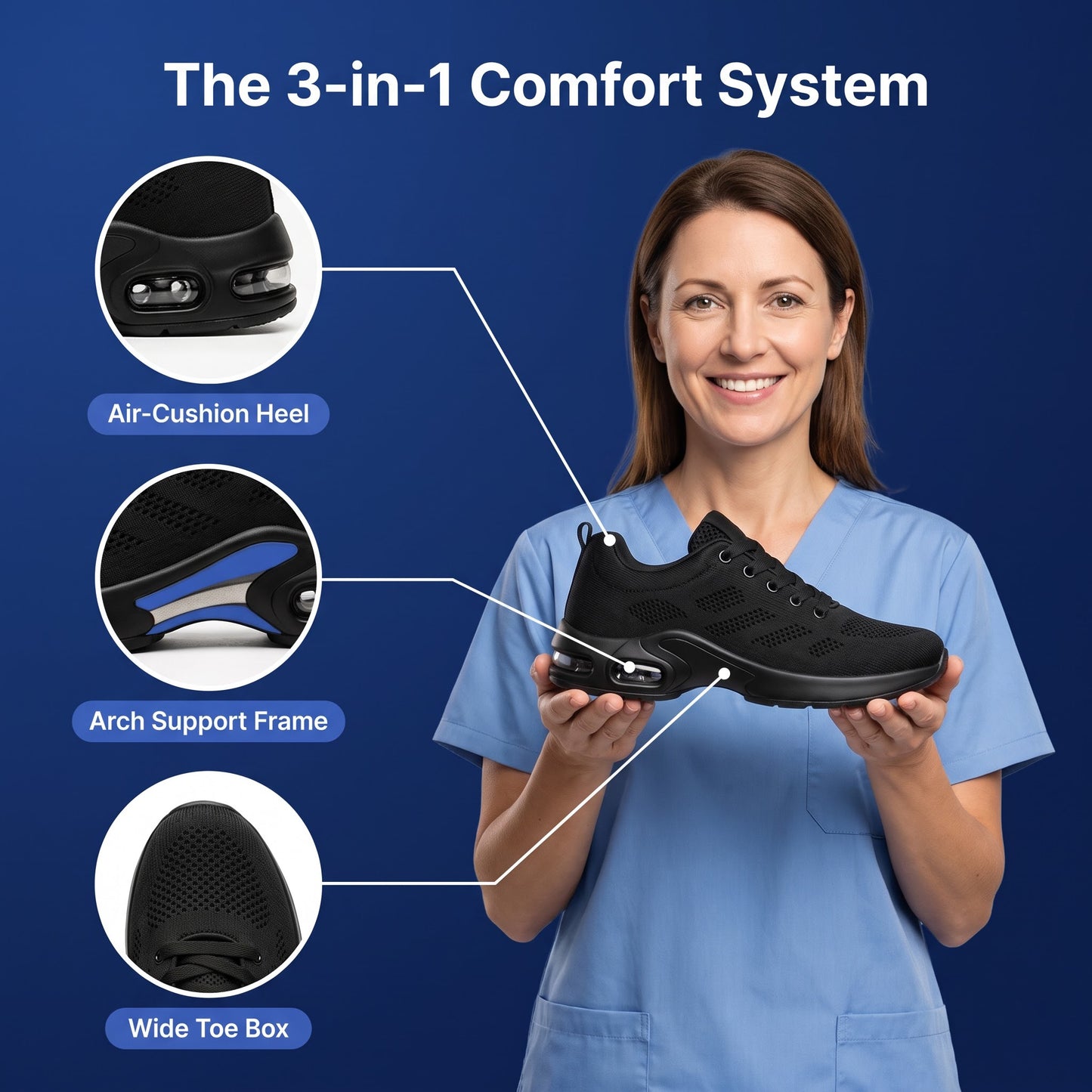 ShiftMate™ - 12-Hour Shift Shoes for All-Day Foot, Knee & Back Pain Relief