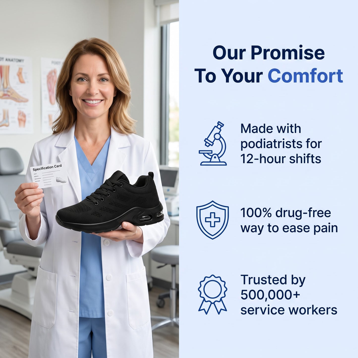 ShiftMate™ - 12-Hour Shift Shoes for All-Day Foot, Knee & Back Pain Relief